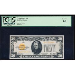 1928 $20 Gold Certificate PCGS 65