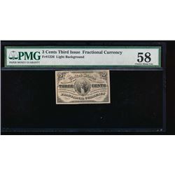 3 Cent Fractional Currency Note PMG 58