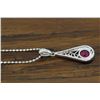 Image 4 : 14KT White Gold .030ct Ruby and Diamond Pendant with Chain