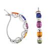 Image 1 : 14KT White Gold 5.87ctw Multi Color Sapphire and Diamond Earrings