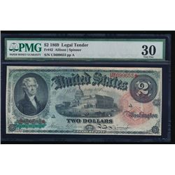 1869 $2 Legal Tender Note PMG 30