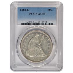 1860-O Seated Liberty Dollar PCGS AU53