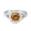 14KT White Gold 3.05ct Citrine and Diamond Ring