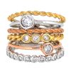 Image 1 : 14KT Tri Color Gold 1.03ctw Diamond Ring