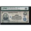 Image 1 : 1902 $5 New York National Bank Note PMG 30