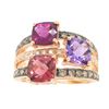 Image 1 : Levian 14KT Rose Gold Colored Stones and Diamond Ring