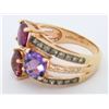 Image 4 : Levian 14KT Rose Gold Colored Stones and Diamond Ring