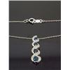 Image 4 : 14KT White Gold 0.25ctw Diamond Pendant with Chain