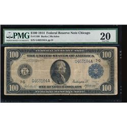 1914 $100 Chicago Federal Reserve Note PMG 20