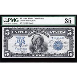 1899 $5 Chief Silver Certificate Star Note PMG 35