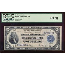 1918 $2 New York Federal Reserve Bank Note PCGS 35PPQ