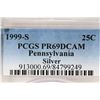Image 2 : 1999-S SILVER PENNSYLVANIA QUARTER PCGS PR69 DCAM