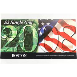 2008 BOSTON $2 SINGLE NOTE 2003-A FRN CRISP UNC
