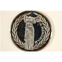 1 TROY OZ .999 FINE SILVER ROUND IN MEMORIAN TONED