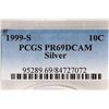 Image 2 : 1999-S SILVER ROOSEVELT DIME PCGS PR69 DCAM