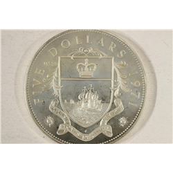1971 BAHAMAS SILVER PROOF $5 SILVER WEIGHT