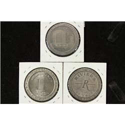 3 ASSORTED LAS VEGAS, NEVADA $1 GAMING TOKENS