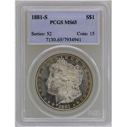 1881-S $1 Morgan Silver Dollar Coin PCGS MS65