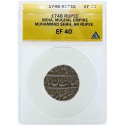 1748 India Rupee Mughal Empire Coin ANACS EF40