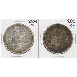 Lot of 1884-O & 1885-O $1 Morgan Silver Dollar Coins