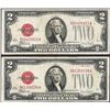Image 1 : Lot of (2) 1928F $2 Legal Tender Notes