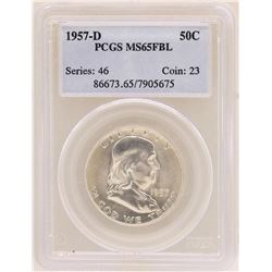 1957-D Franklin Half Dollar Coin PCGS MS65FBL