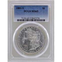 1881-S $1 Morgan Silver Dollar Coin PCGS MS65