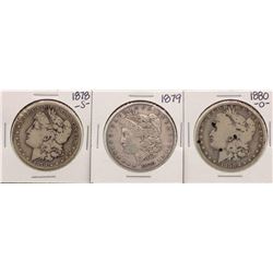 Lot of 1878-S, 1879 & 1880-O $1 Morgan Silver Dollar Coins