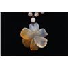 Image 2 : A Deep Sea Agate "Floral" Pendant with Bead Necklace.