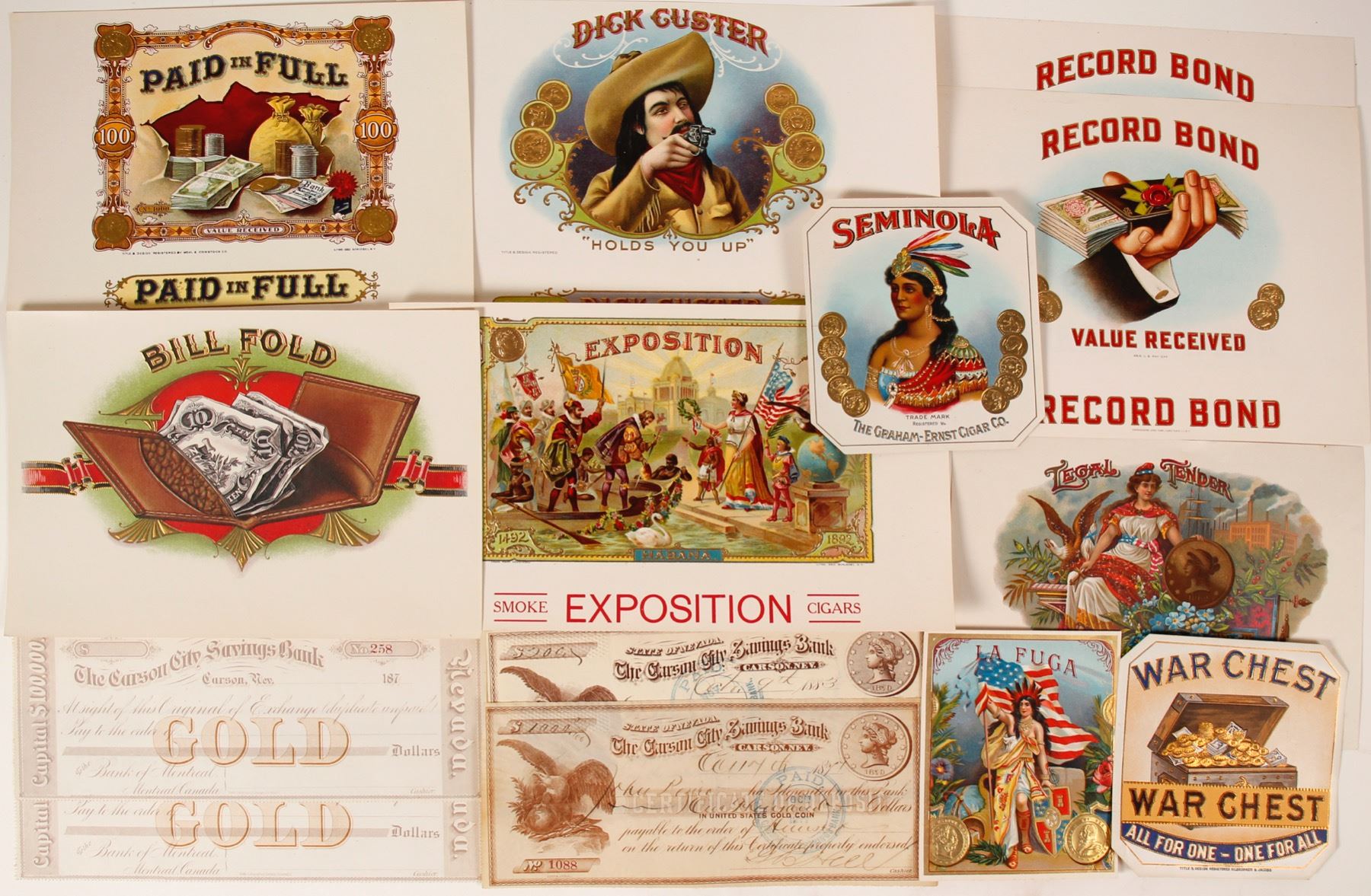 Gold Coin Labels and Checks