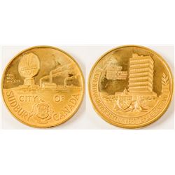 City of Sudbury Gold Plated Medal