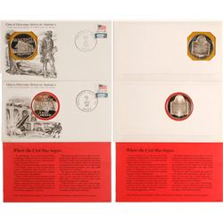 First Day Covers with Sterling Silver Medals (2)