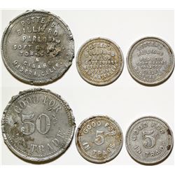 Potters Billiard Parlor Tokens