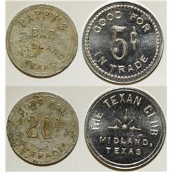 Texan Club/ Pappy's Bar Tokens