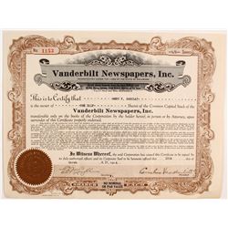 Vanderbilt Newspapers Stock