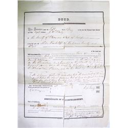 Gold Rush Era Deed in Broadside Form