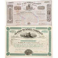California Bond for the Indian War Indebtedness, 1852, $100