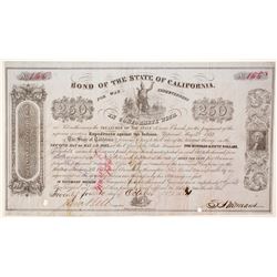 California Bond for the Indian War Indebtedness, 1852, $250