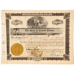 Bank of Clayton County Stock Certificate