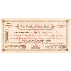 Eureka County Bank Stock Certificate