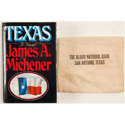 Texas by James Michener and Bank Bag