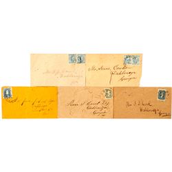 Five Confederate Stamped Envelopes