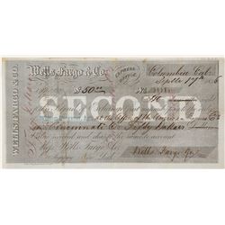 Wells Fargo Second of Exchange from Columbia, California