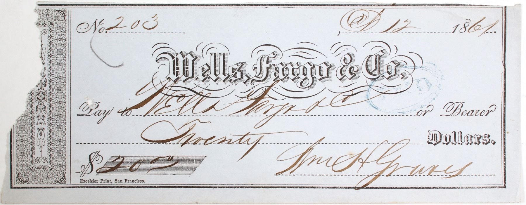 Early Wells Fargo Check