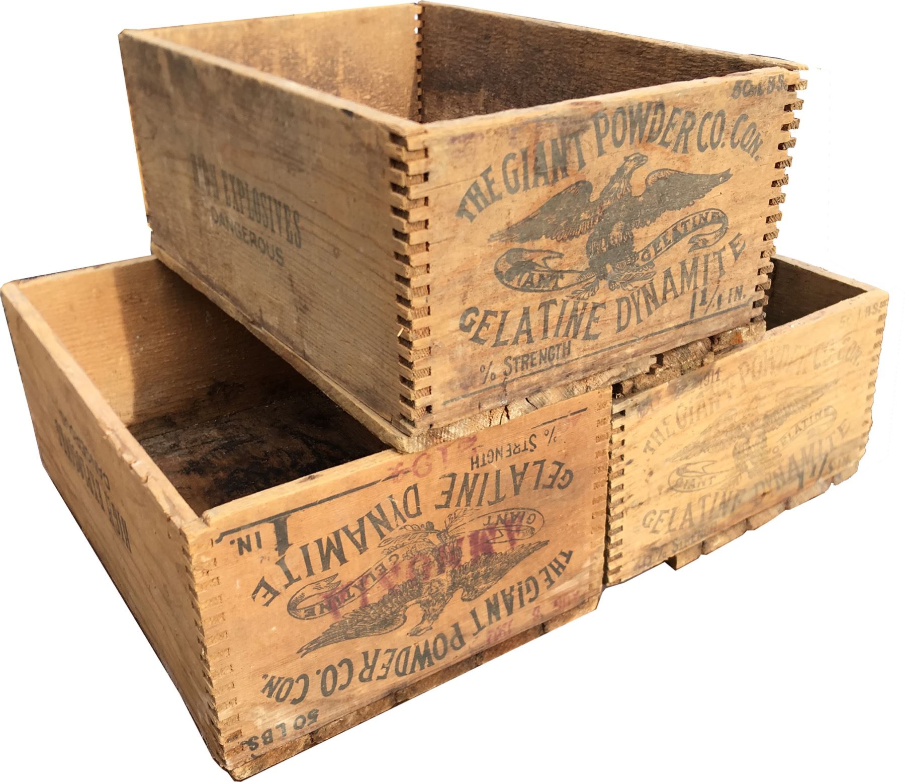 Dynamite Boxes Dynamite Boxes - Giant Powder Co. - Lot of 3