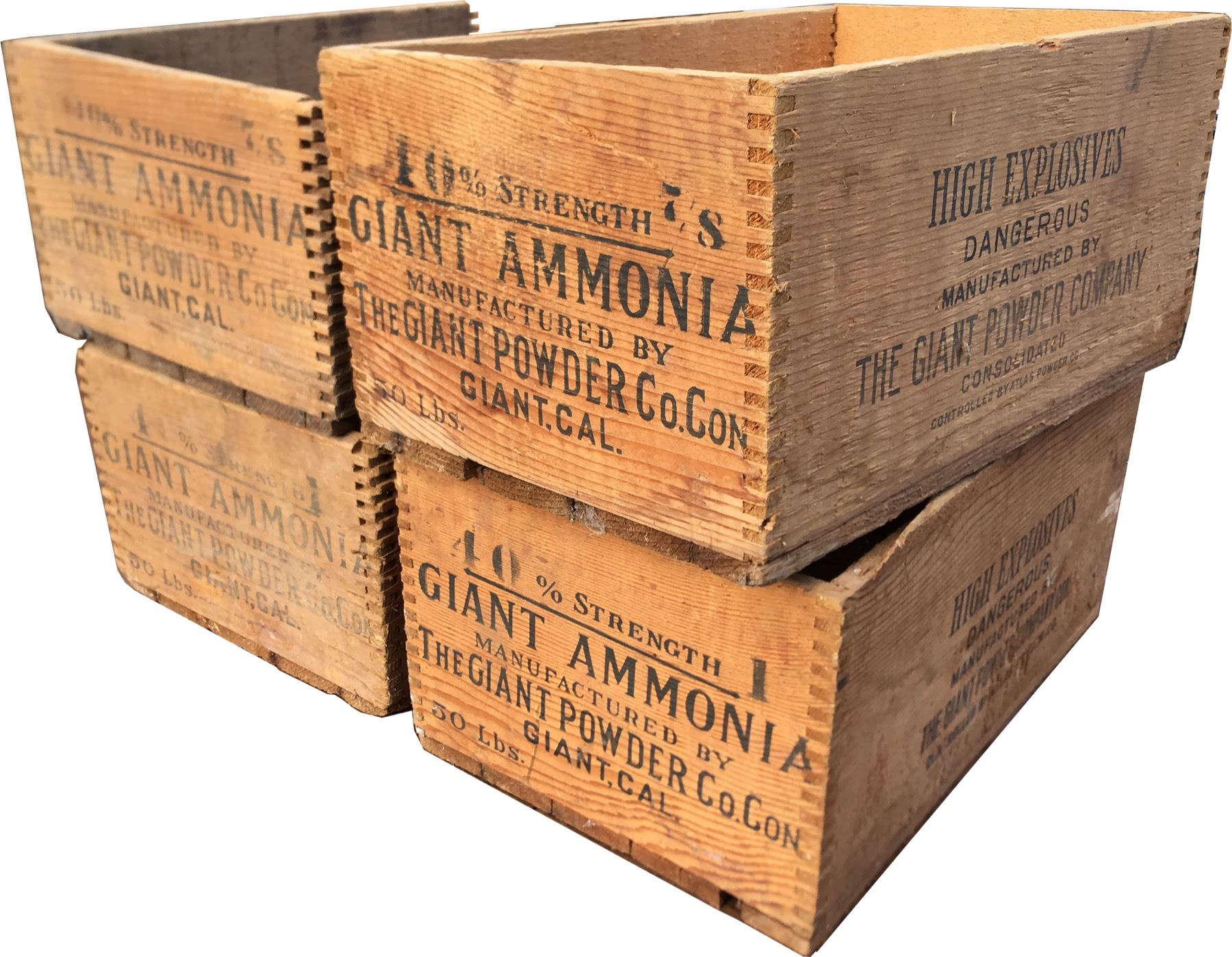 Dynamite Boxes Dynamite Boxes - Giant Powder Co. - Lot of 4 - Holabird Western ...