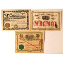 Three Arizona Mining Stock Certificates