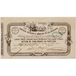 Compagnie Francaise & Americane de San-Francisco Stock Certificate