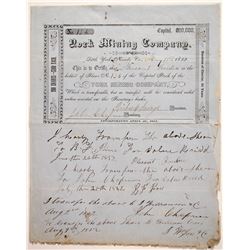 York Mining Company Certificate