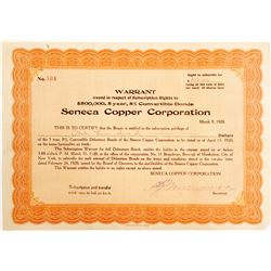 Seneca Copper Corp Warrant
